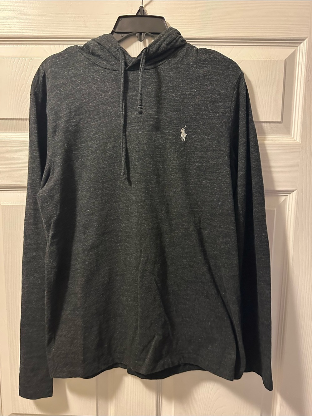 Men’s POLO Ralph Lauren Charcoal Heather Pullover Hooded Shirt - Size M
